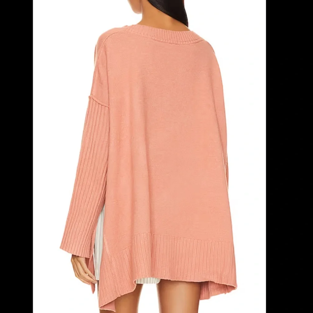 NWT: Free People Pink V-Neck Sweater - Picture 5 of 10